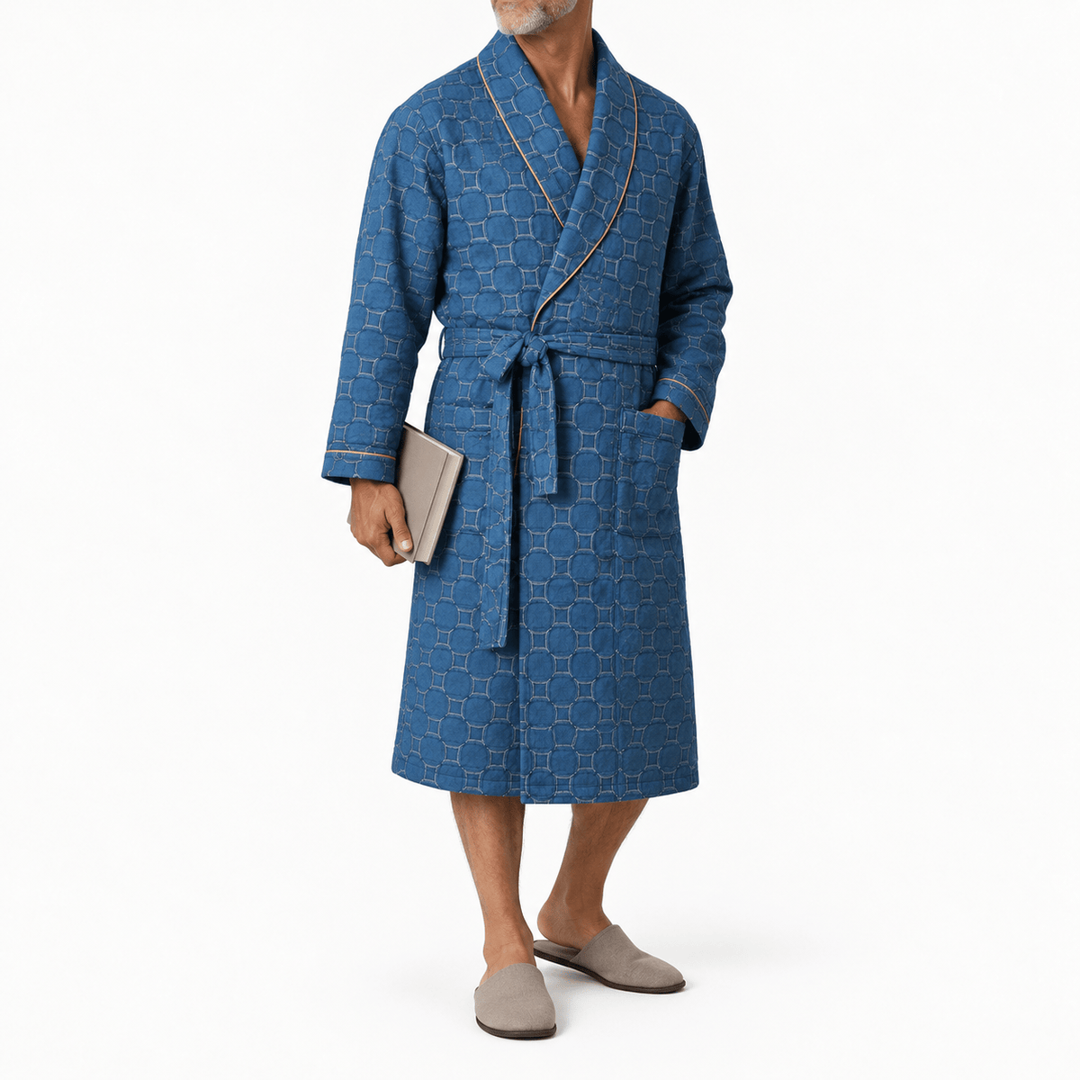 SNUG GILLY Dressing Gown Men'S Waffle Cotton Shawl Collar