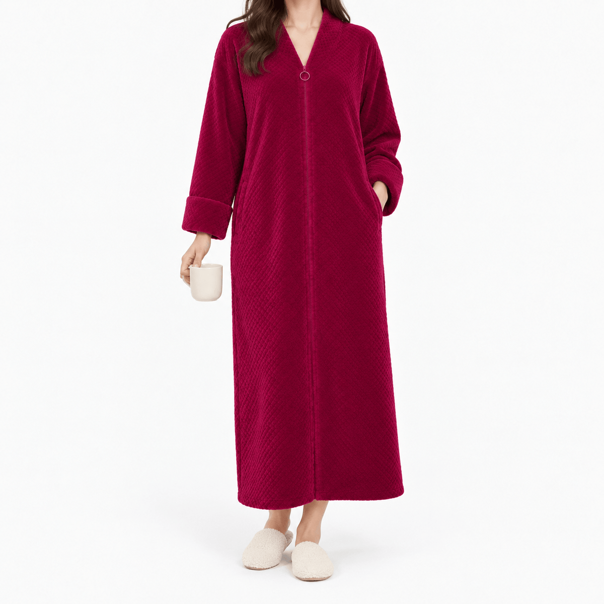 SNUG GILLY Long Lightweight Dressing Gown Zippered