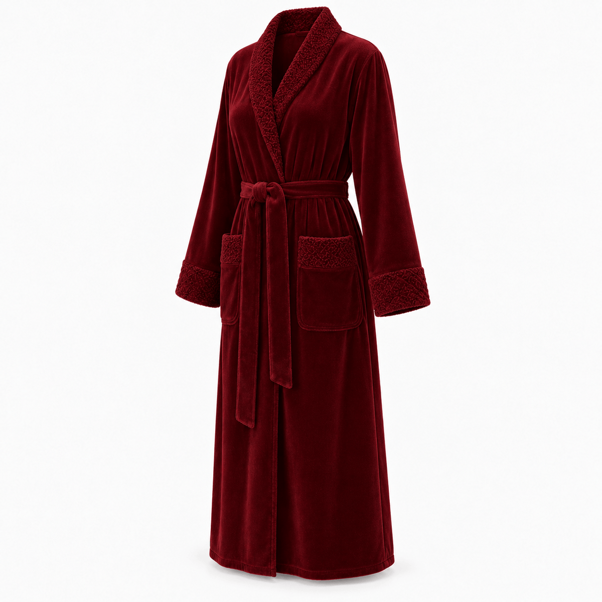 SNUG GILLY Dressing Gown For Women Fleece Burgundy