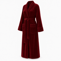 SNUG GILLY Dressing Gown For Women Fleece Burgundy