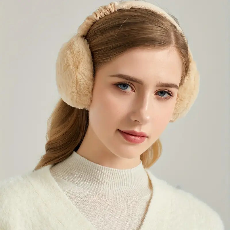 SNUG GILLY Beige Faux Fur Earmuffs With Adjustable Band | Claire