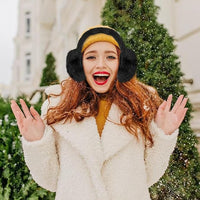 SNUG GILLY Black Faux Fur Earmuffs With Flexible Band | Francesca