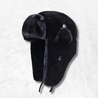 SNUG GILLY Black Faux Fur Ushanka Trapper Hat | Niamh
