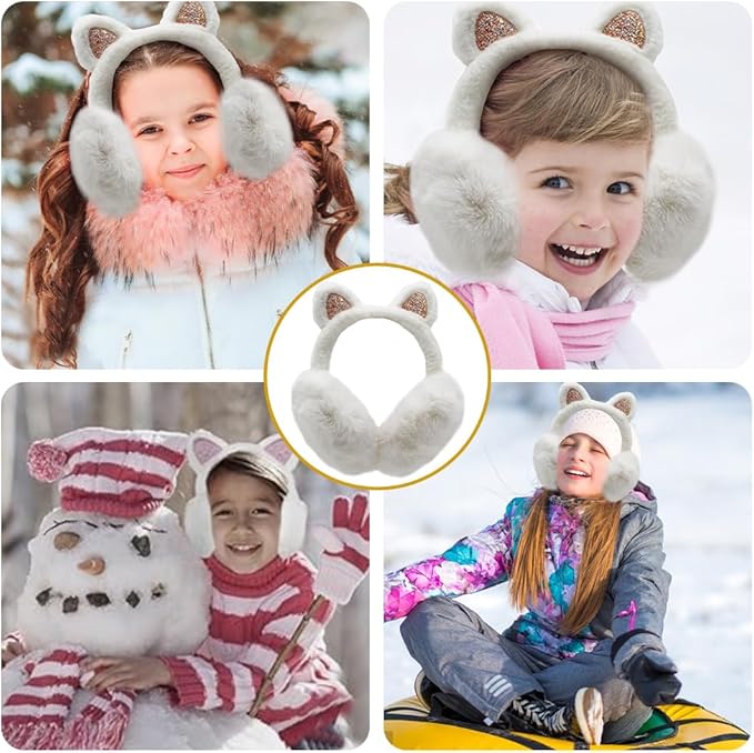SNUG GILLY Cat Ear Earmuffs With Flexible Headband | Jasmine
