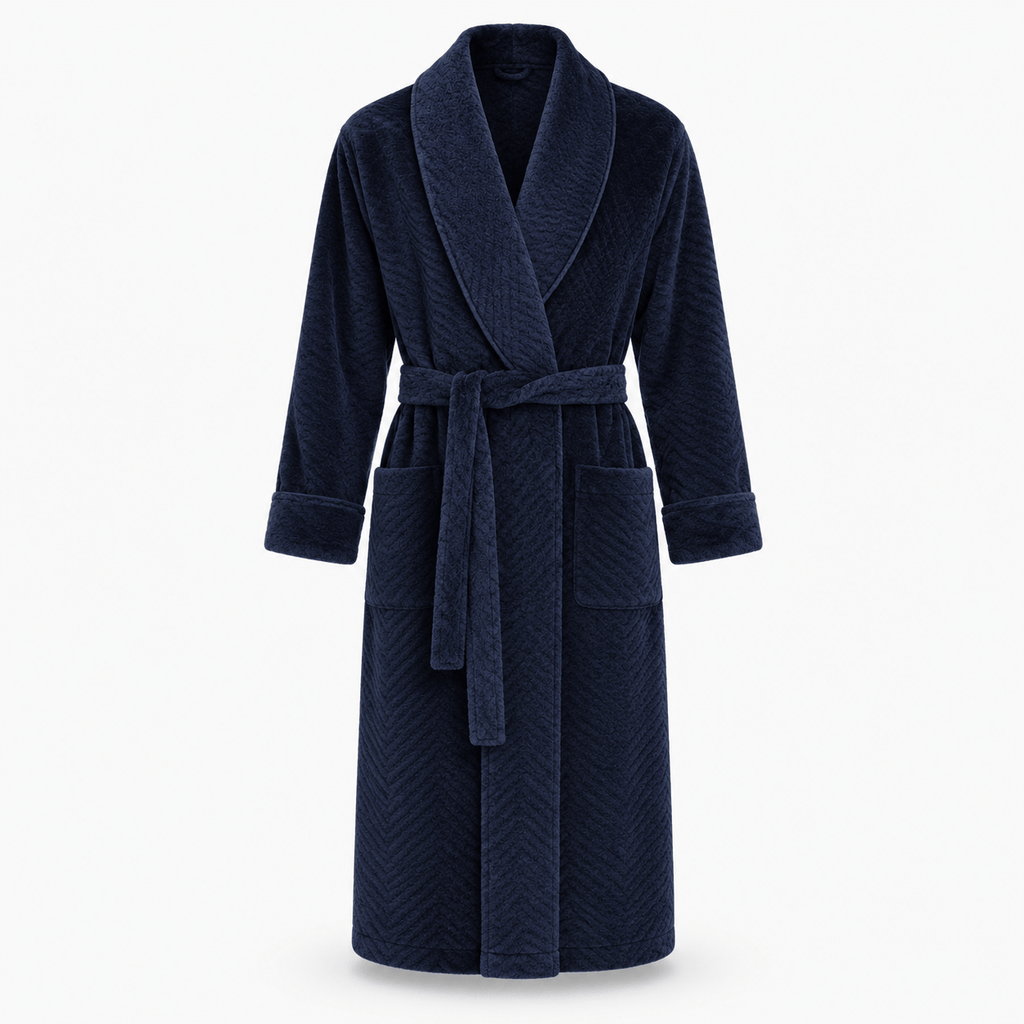 SNUG GILLY Dressing Gown For Men Fleece-Lined Velvet