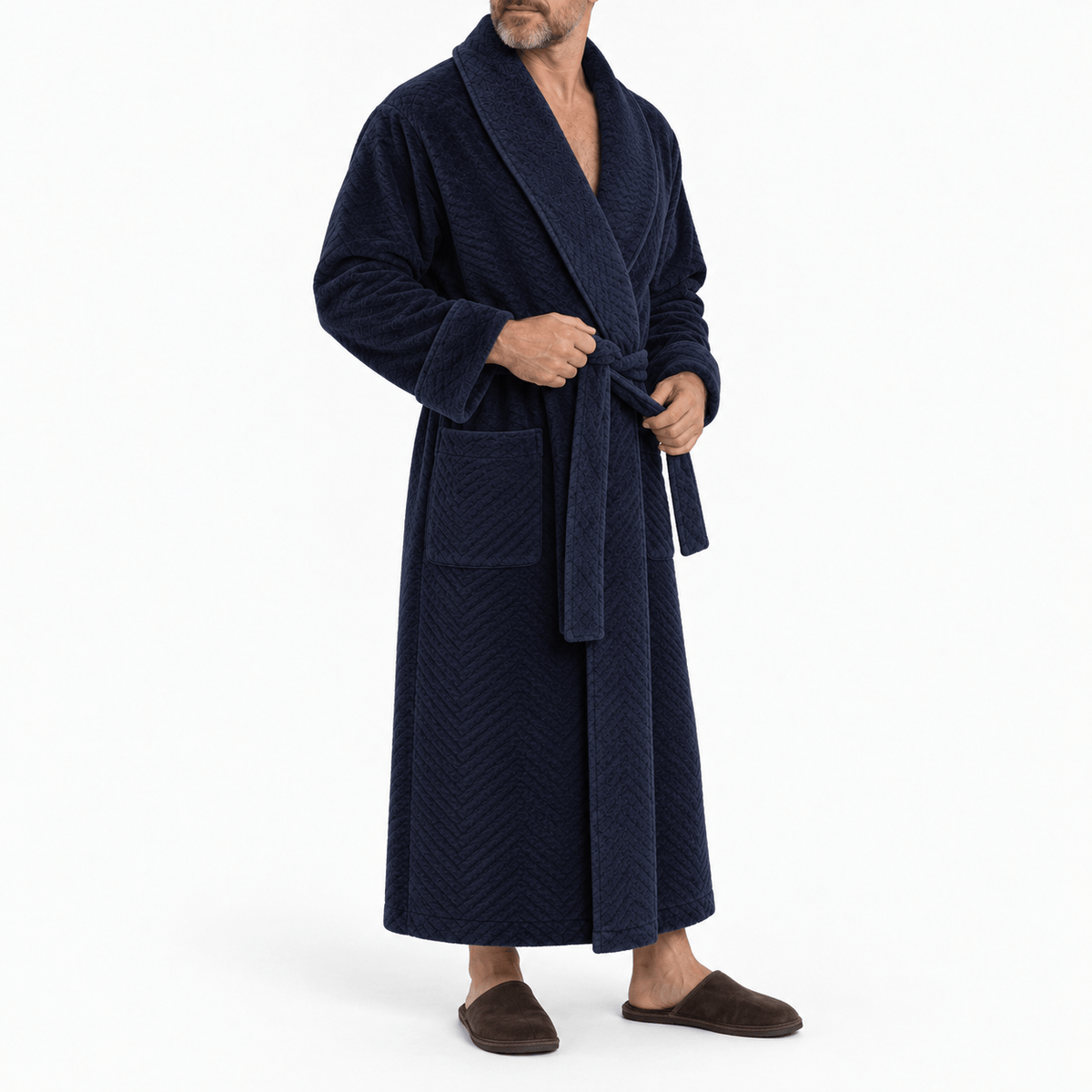 SNUG GILLY Dressing Gown For Men Fleece-Lined Velvet