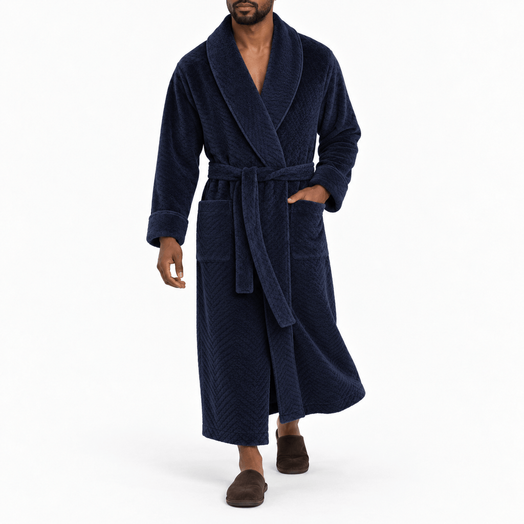 SNUG GILLY Dressing Gown For Men Fleece-Lined Velvet