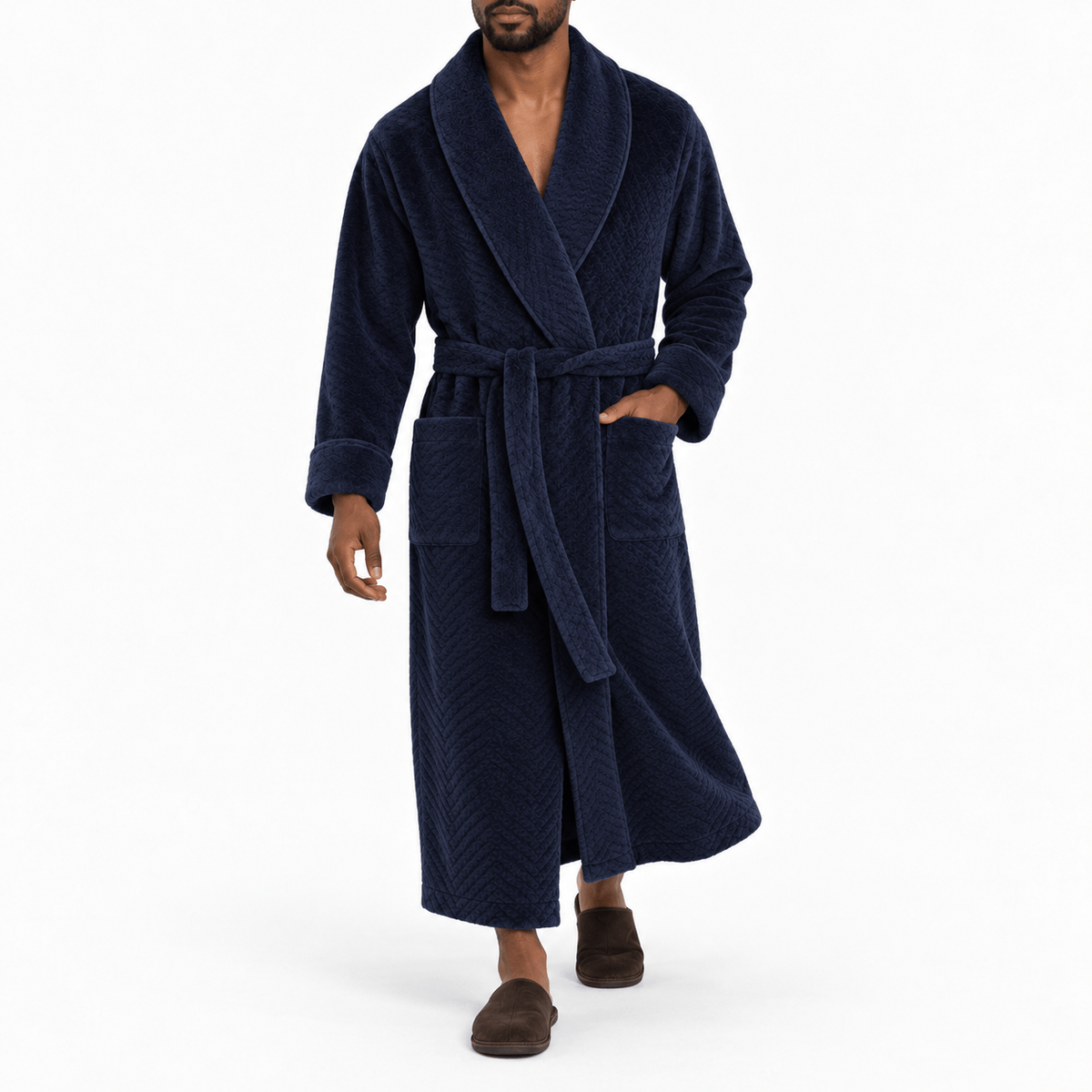 SNUG GILLY Dressing Gown For Men Fleece-Lined Velvet