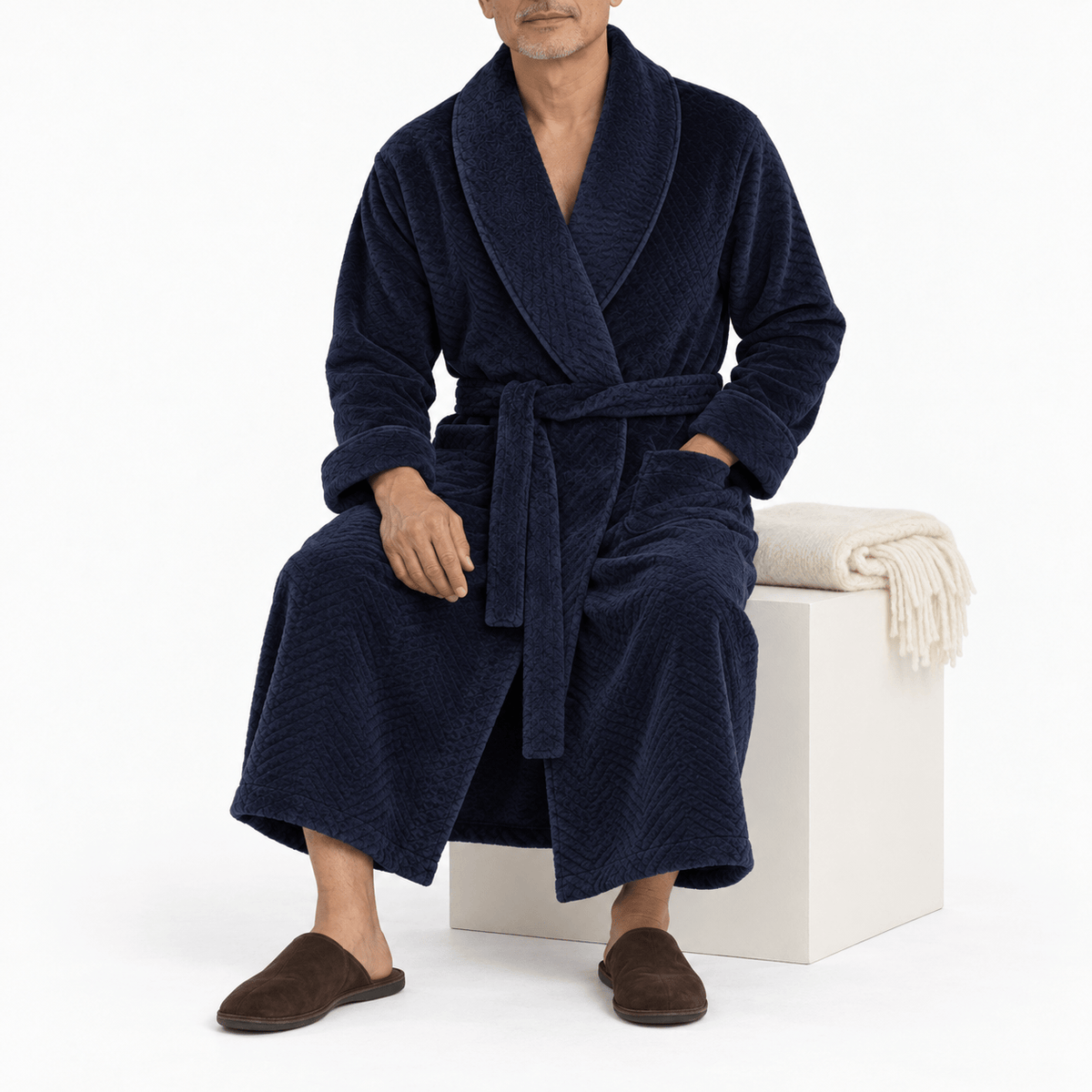 SNUG GILLY Dressing Gown For Men Fleece-Lined Velvet