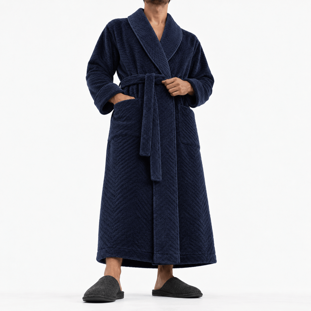 SNUG GILLY Dressing Gown For Men Fleece-Lined Velvet