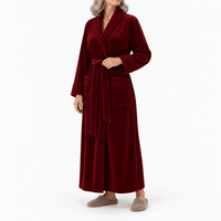 SNUG GILLY Dressing Gown For Women Fleece Burgundy