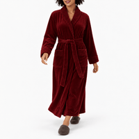 SNUG GILLY Dressing Gown For Women Fleece Burgundy