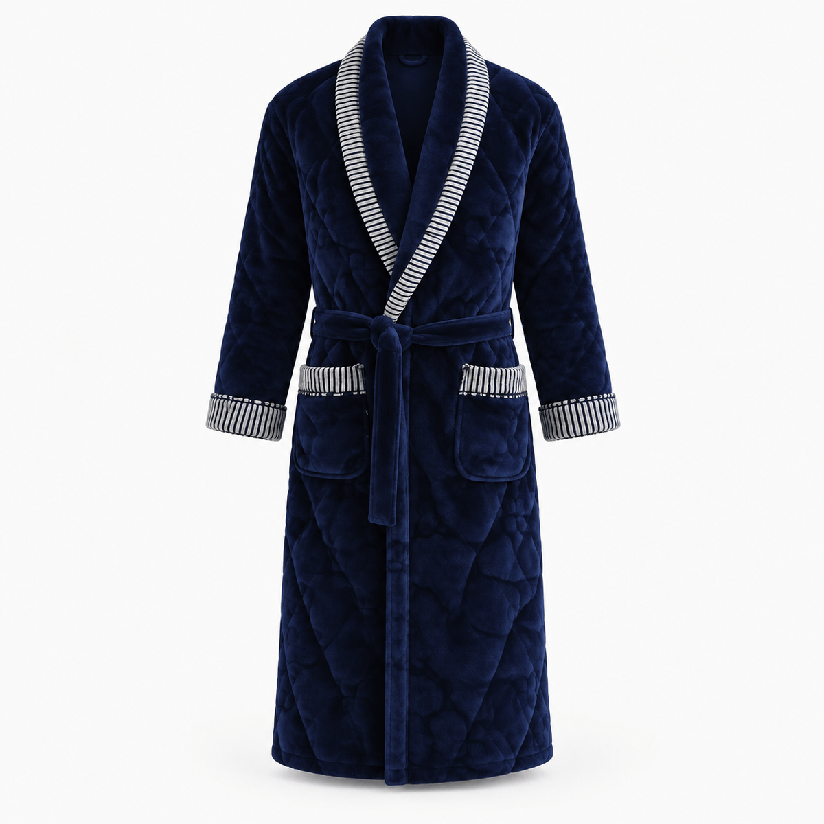 SNUG GILLY Dressing Gown Male Quilted Navy Blue