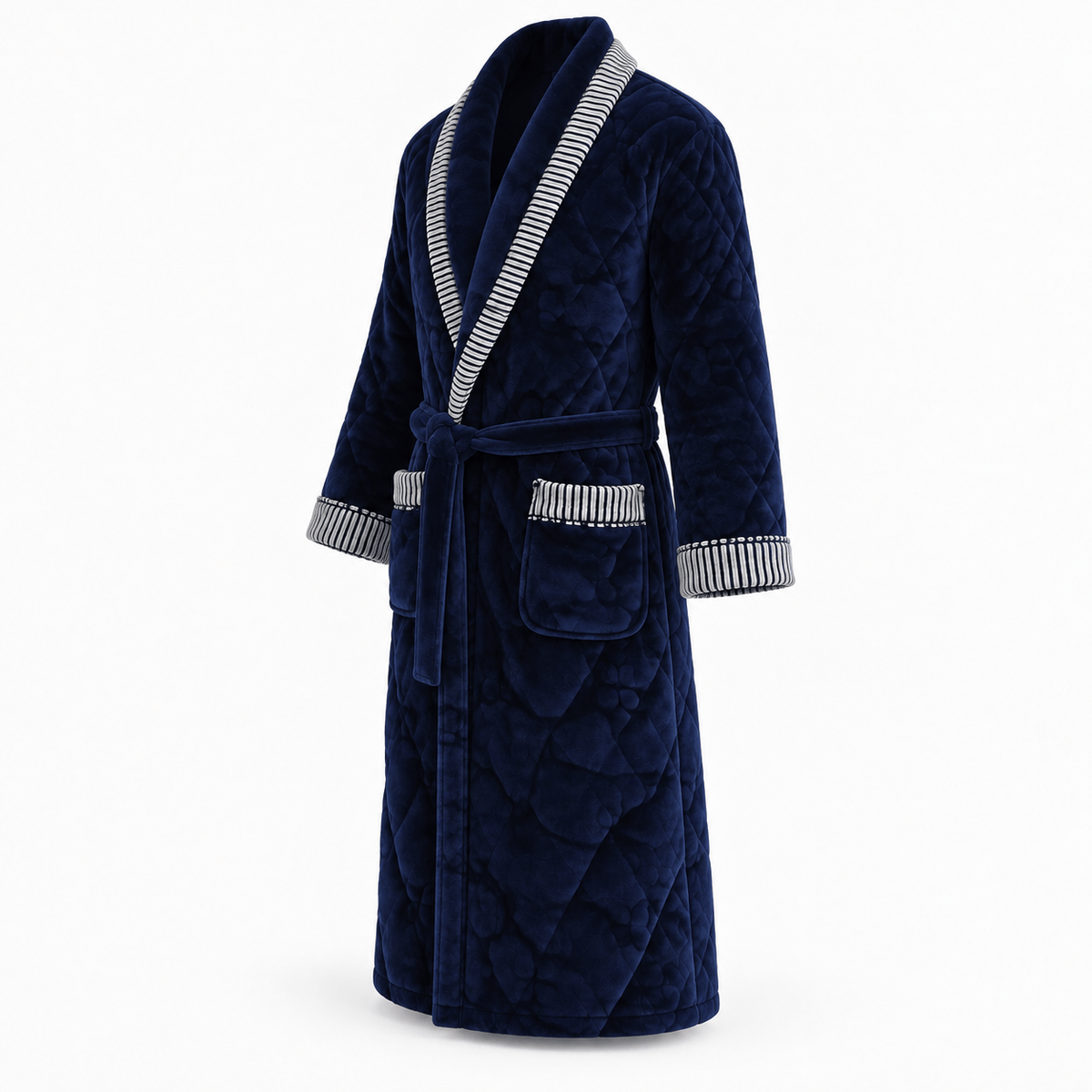 SNUG GILLY Dressing Gown Male Quilted Navy Blue