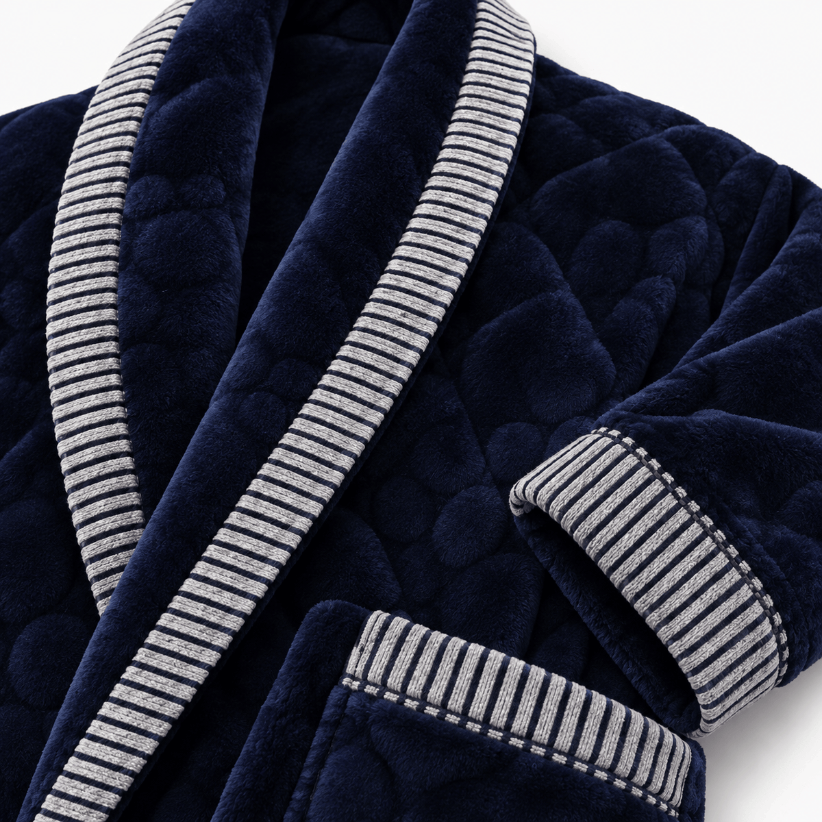 SNUG GILLY Dressing Gown Male Quilted Navy Blue