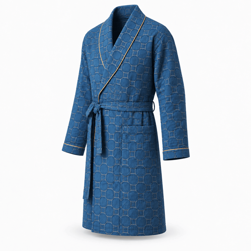 SNUG GILLY Dressing Gown Men'S Waffle Cotton Shawl Collar