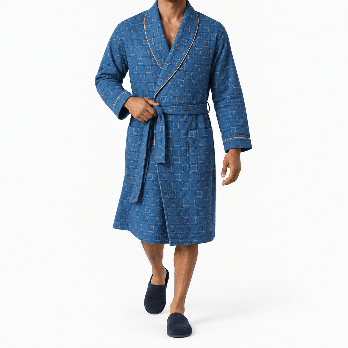 SNUG GILLY Dressing Gown Men'S Waffle Cotton Shawl Collar