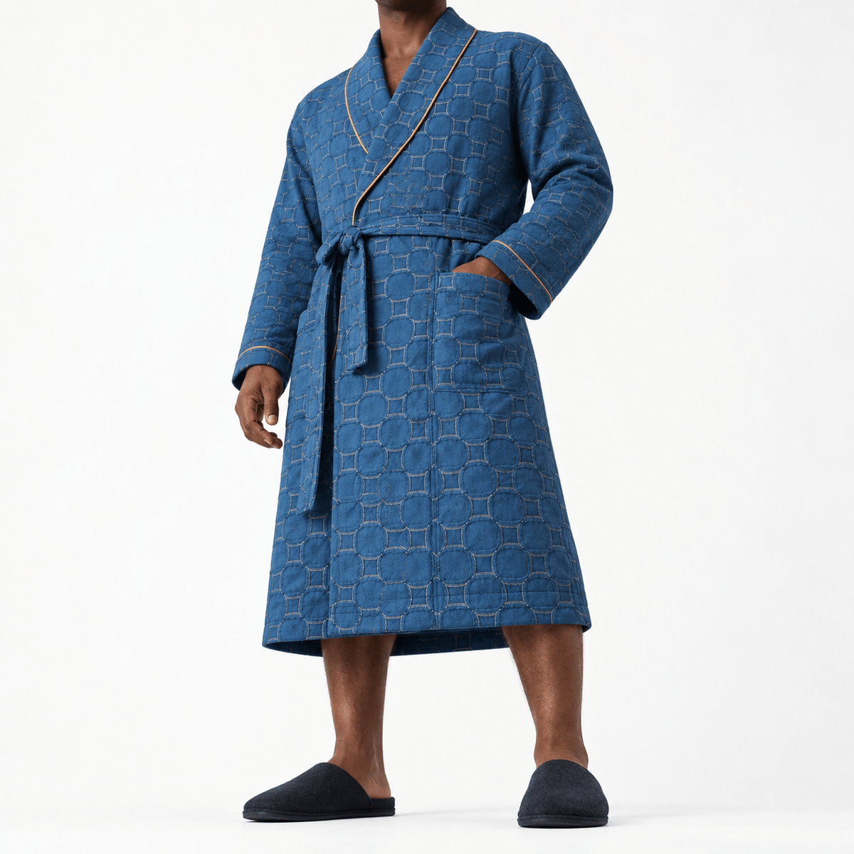 SNUG GILLY Dressing Gown Men'S Waffle Cotton Shawl Collar