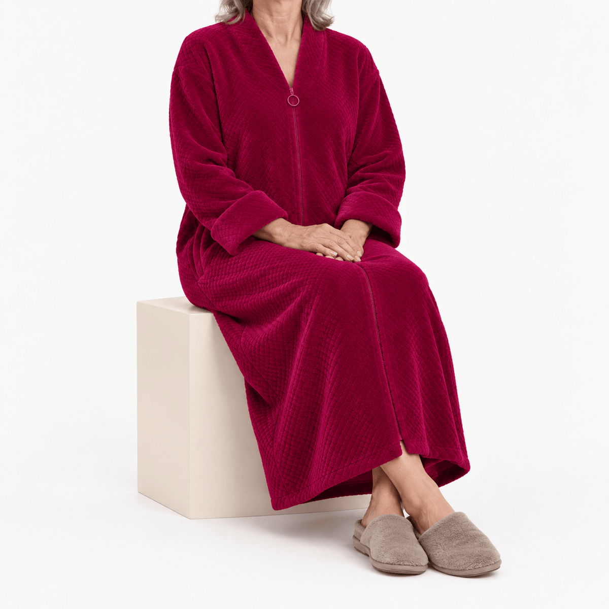 SNUG GILLY Long Lightweight Dressing Gown Zippered