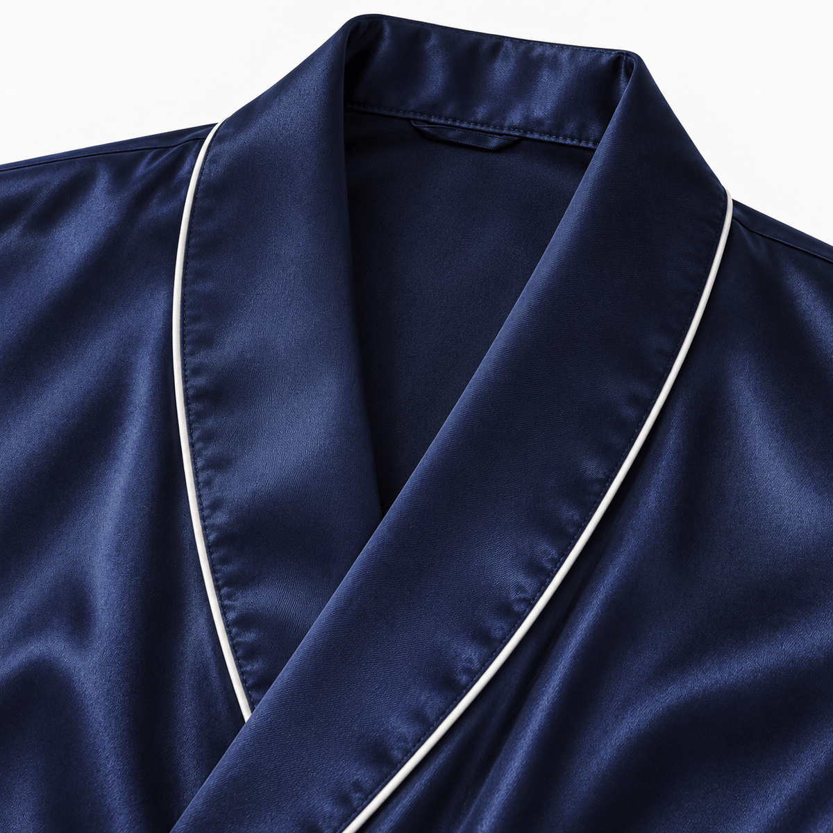 SNUG GILLY Mens Dressing Gown Long Length Satin Navy Blue