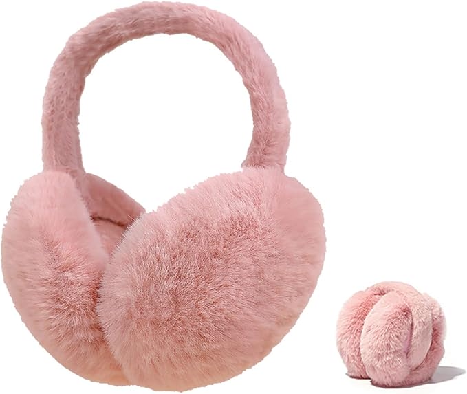 SNUG GILLY Pink Faux Fur Earmuffs With Flexible Band | Eleanor