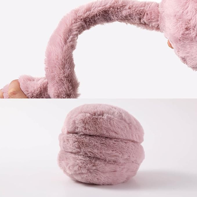 SNUG GILLY Pink Faux Fur Earmuffs With Flexible Band | Eleanor