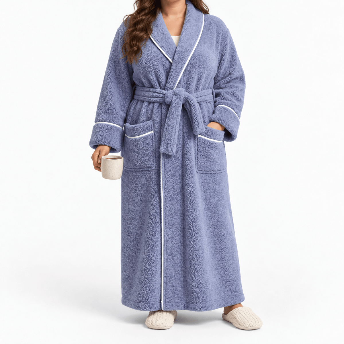 SNUG GILLY Plus Size Dressing Gown Fleece Long