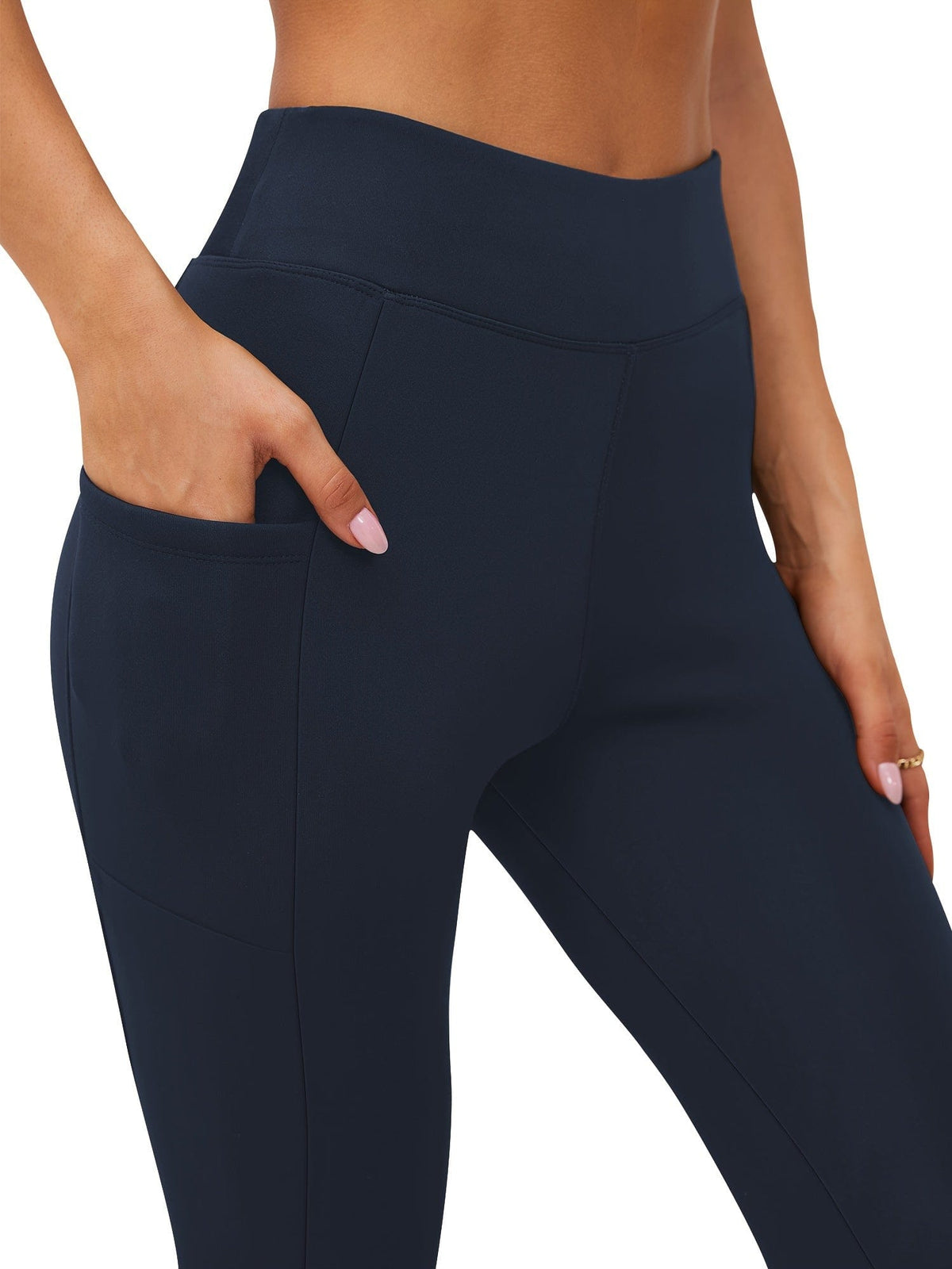 SNUG GILLY Women's High Waisted Fleece Lined Pocket Leggings | George