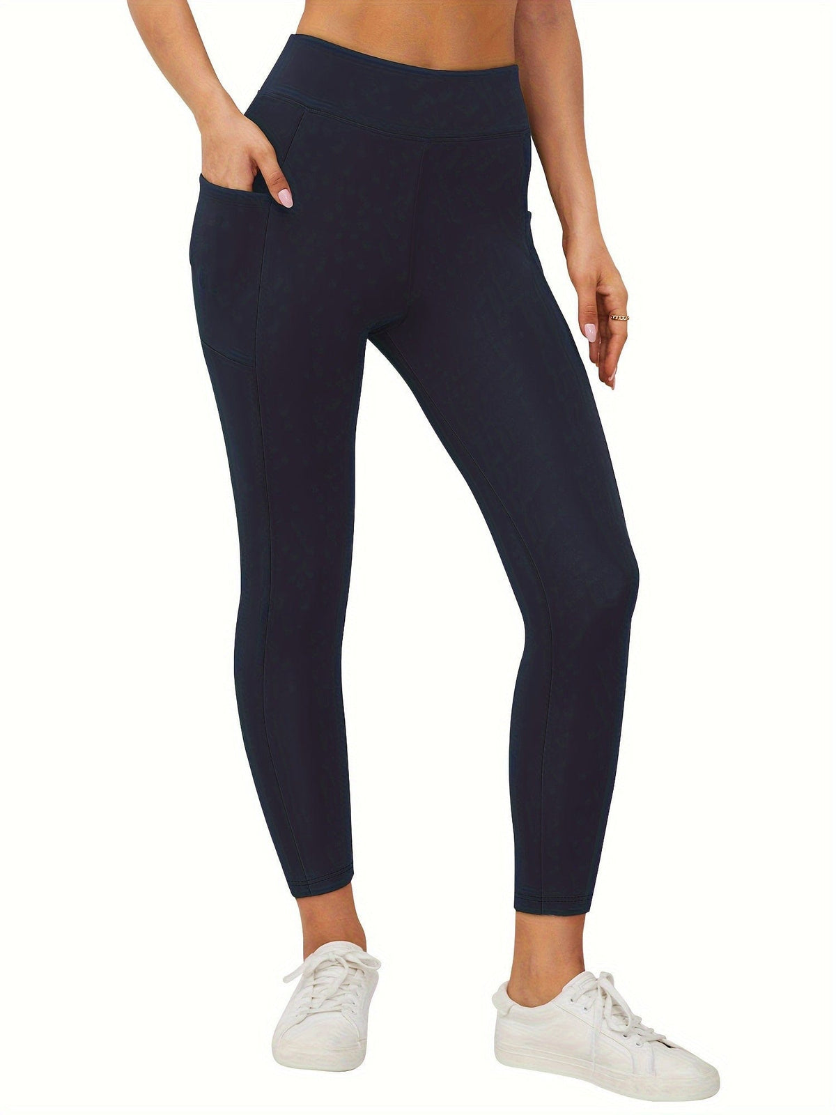 SNUG GILLY Women's High Waisted Fleece Lined Pocket Leggings | George