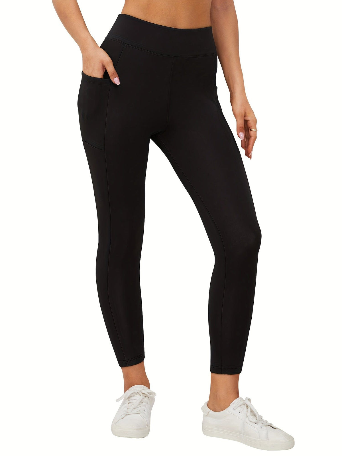 SNUG GILLY Women's High Waisted Fleece Lined Pocket Leggings | George