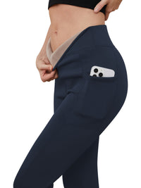 SNUG GILLY Women's High Waisted Fleece Lined Pocket Leggings | George