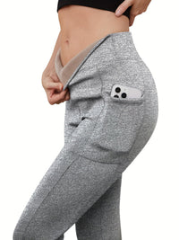 SNUG GILLY Women's High Waisted Fleece Lined Pocket Leggings | George